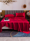 SilkSilky SA 19Momme الحرير الخالص Bedding Set خمر 002