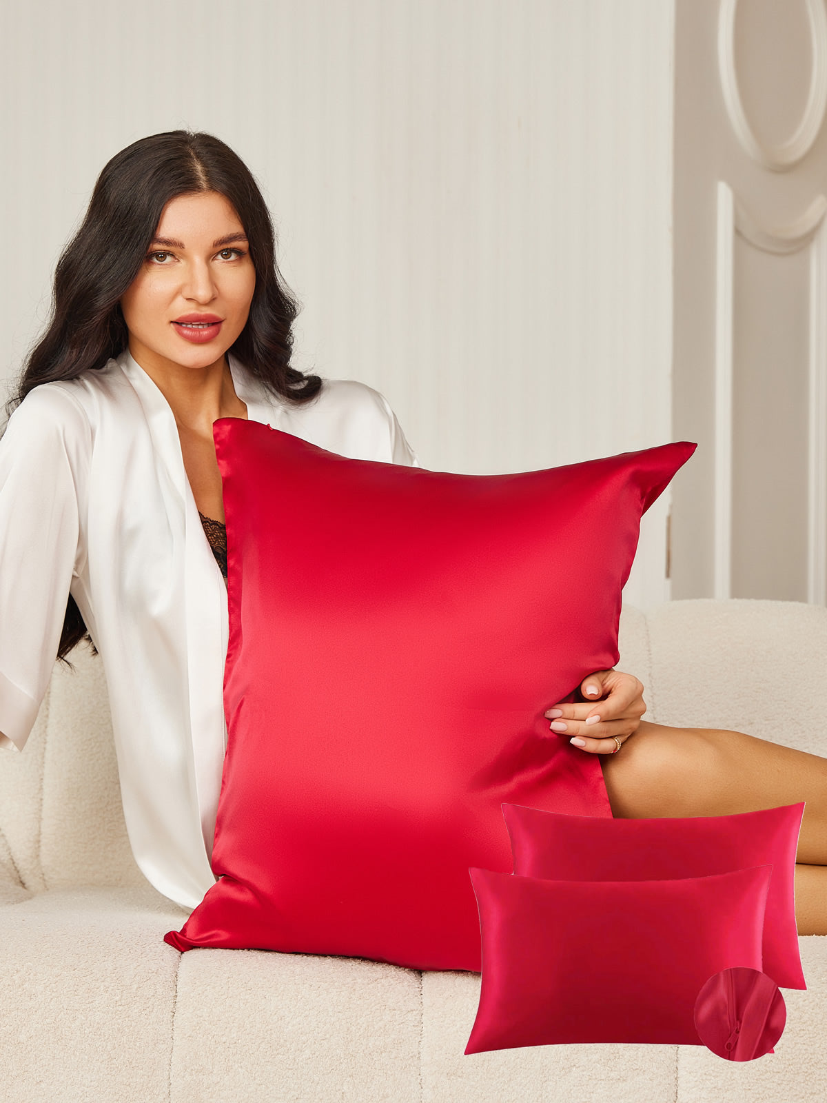 [خمر] SilkSilky-SA 22Momme الحرير الخالص Pillowcase 006