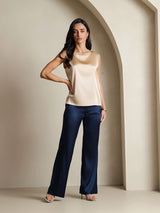 [شامبانيا] SilkSilky-SA Sleeveless Round Neck كامي 008