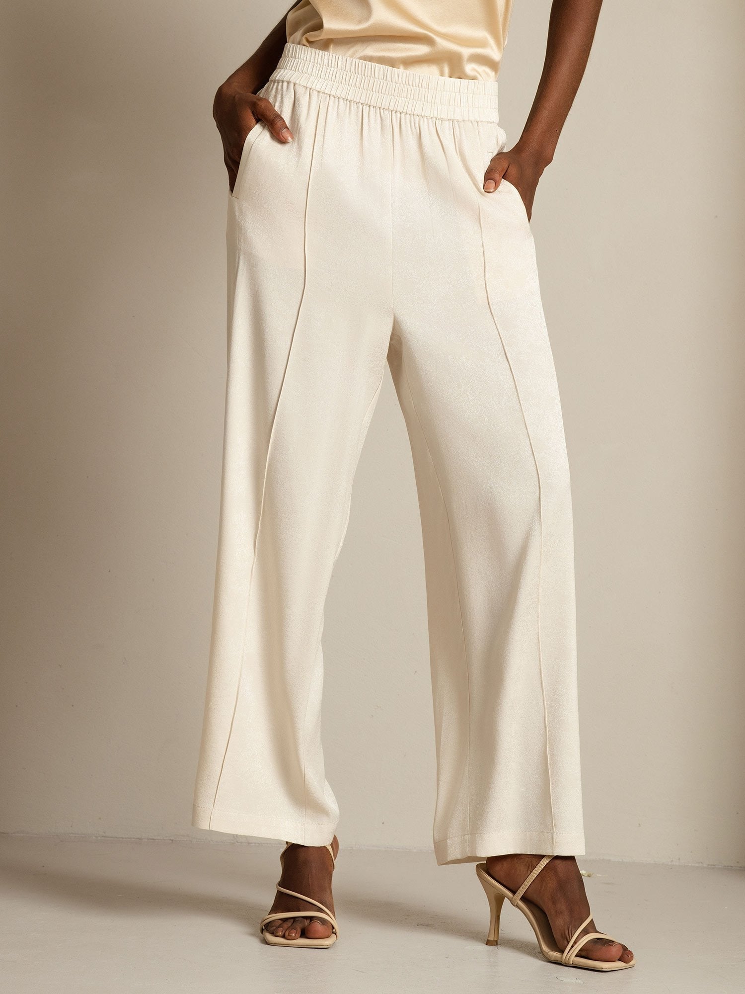 [اللونالبيج] SilkSilky-SA 22Momme الحرير Womens Pants 003