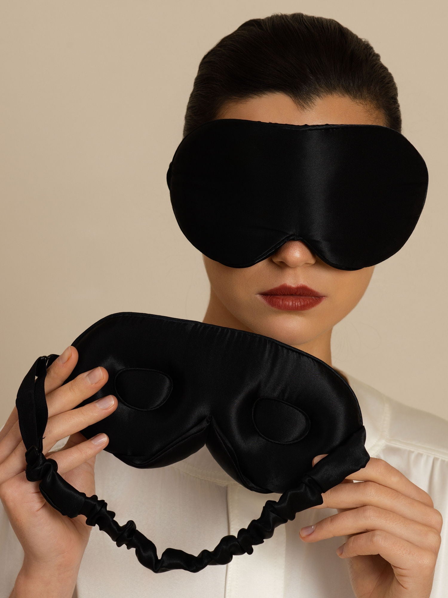 [أسود] SilkSilky-SA 22Momme Pure Silk Eye Mask 001