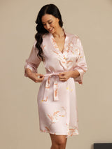 [لون القرنفل] SilkSilky-SA 3/4 Sleeve رداء حمام نسائي 003