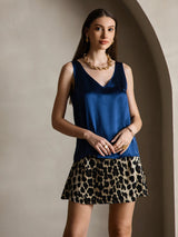 [أزرق غامق] SilkSilky-SA Sleeveless V Neck كامي 005
