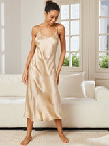 [شامبانيا] SilkSilky-SA Sleeveless V Neck باس النوم 003