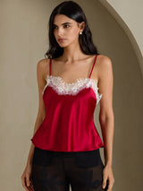 [خمر] SilkSilky-SA Spaghetti Strap V Neck كامي 001