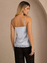 [أزرق رمادي] SilkSilky-SA Spaghetti Strap V Neck كامي 002