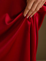 [خمر] SilkSilky-SA 3/4 Sleeve Round Neck فساتين نسائية 004