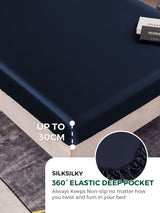 [أزرق غامق] SilkSilky-SA 19Momme Pure Silk Bedding Set 004