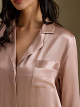 [توسكانا] SilkSilky-SA Long Sleeve Lapel Collar باس النوم 004