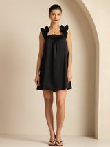 [أسود] SilkSilky-SA Sleeveless Square Neck باس النوم 003