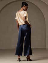 [شامبانيا] SilkSilky-SA Short Sleeve Boat Neck تي شيرت نسائية 013