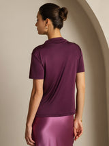 [أرجواني] SilkSilky-SA Short Sleeve تي شيرت نسائية 002