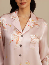 [لون القرنفل] SilkSilky-SA Long Sleeve Lapel Collar باس النوم 005