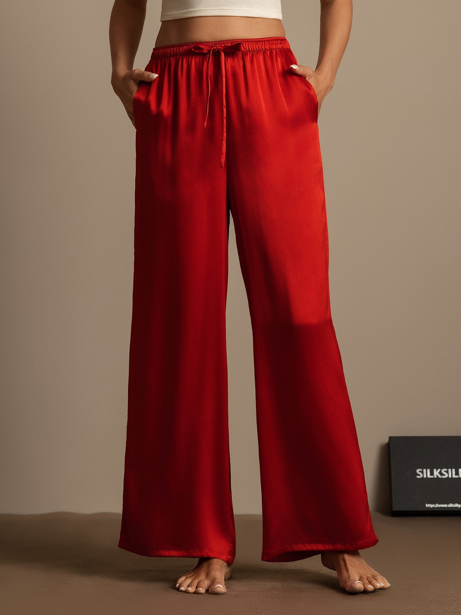 [خمر] SilkSilky-SA Pure Silk Womens Pants 001