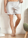 SilkSilky-SA 19Momme Mens Sleep Bottoms فضة 003