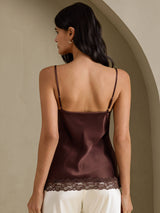 [بني] SilkSilky-SA Spaghetti Strap V Neck كامي 002