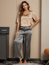 [متعدد] SilkSilky-SA Half Sleeve Round Neck طقم بيجامة نسائي 001