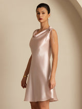 [لون القرنفل] SilkSilky-SA Sleeveless Cowl Neck فساتين نسائية 004