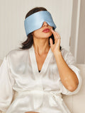 SilkSilky SA 19Momme الحرير الخالص Eye Mask أزرقفاتح 003