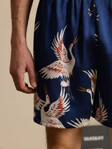 [أزرق غامق] SilkSilky-SA Mens Sleep Bottoms 004