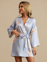 [أزرق فاتح] SilkSilky-SA 3/4 Sleeve رداء حمام نسائي 001