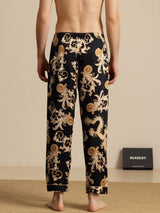 [التنين الأسود] SilkSilky-SA Mens Sleep Bottoms 004