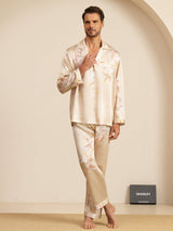 [شامبانيا] SilkSilky-SA Long Sleeve Lapel Collar بيجامة رجالية 003