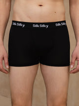 [أسود] SilkSilky-SA 100% Silk Jersey الملابس الداخلية للرجال 003