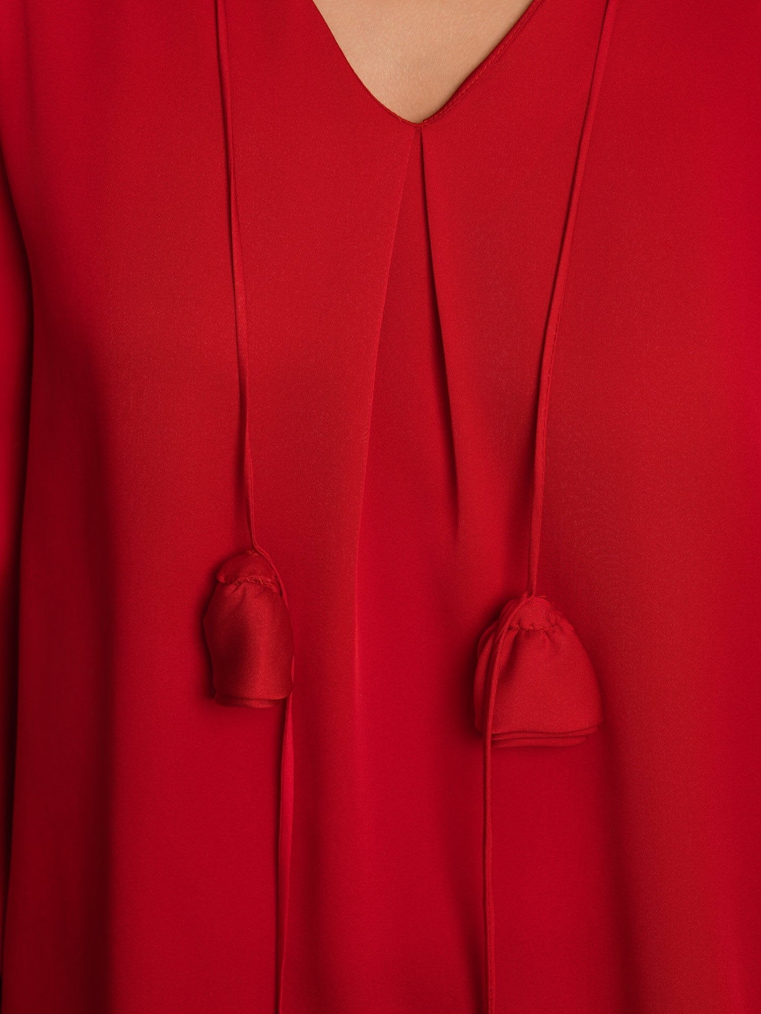 [خمر] SilkSilky-SA 19Momme الحرير الأكمام الطويلة رقبة على شكل حرف V بلوزة 004