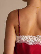 [خمر] SilkSilky-SA Spaghetti Strap V Neck كامي 005