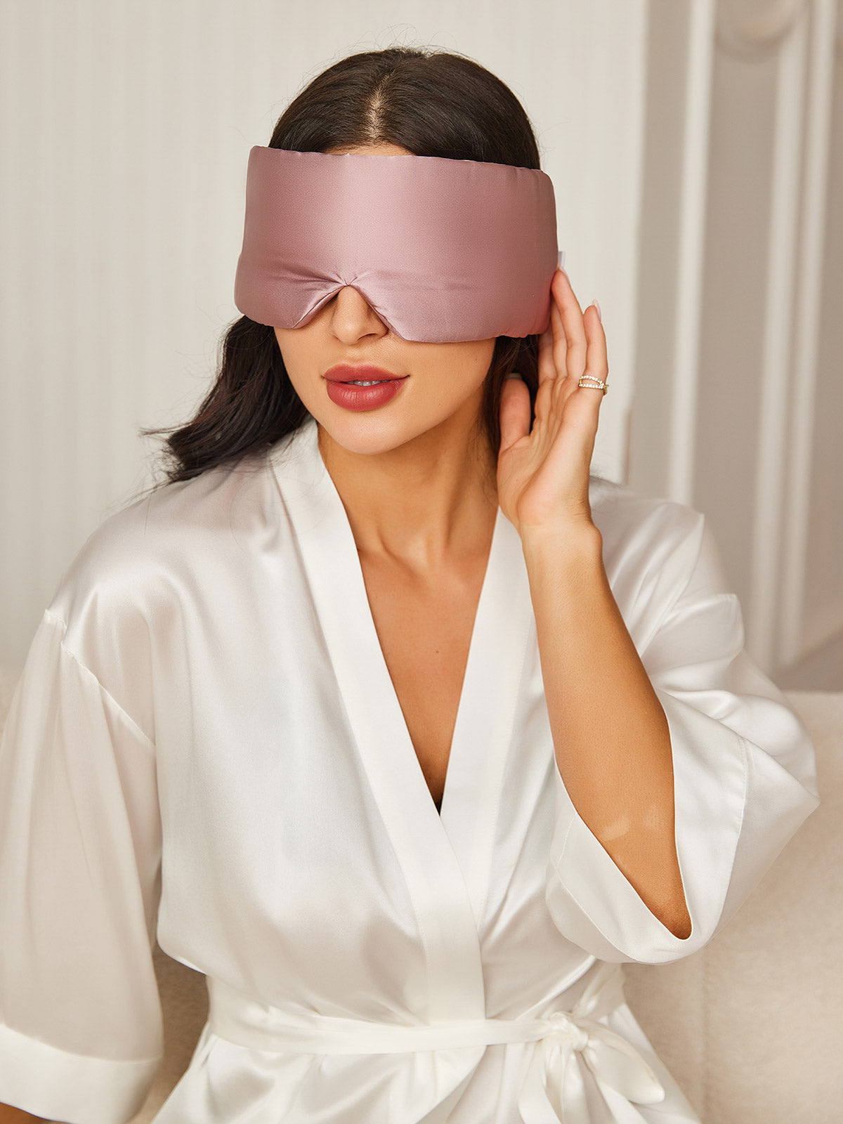 [الوردي الأرجواني] SilkSilky-SA 19Momme الحرير الخالص Eye Mask 004