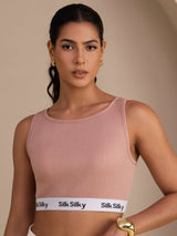 [لون القرنفل] SilkSilky-SA Sleeveless Crew Neck كامي 003