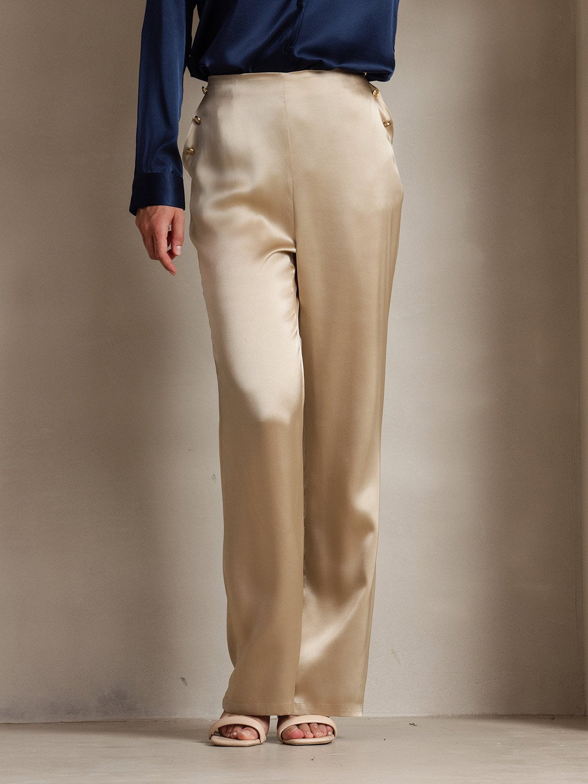 [شامبانيا] SilkSilky-SA 19Momme الحرير Womens Pants 003