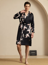 [أسود] SilkSilky-SA 19Momme Mens Robe 003