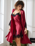 SilkSilky-SA-الحرير-الخالص-أكمام-بثلاثة-أرباع-الأطوال-Nightgown&Robe-Set-احمر-غامق-004