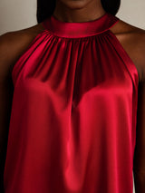 [خمر] SilkSilky-SA Sleeveless Halter تي شيرت نسائية 004