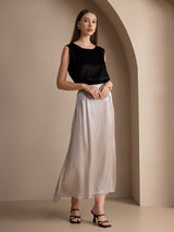 [أسود] SilkSilky-SA Sleeveless Round Neck كامي 007