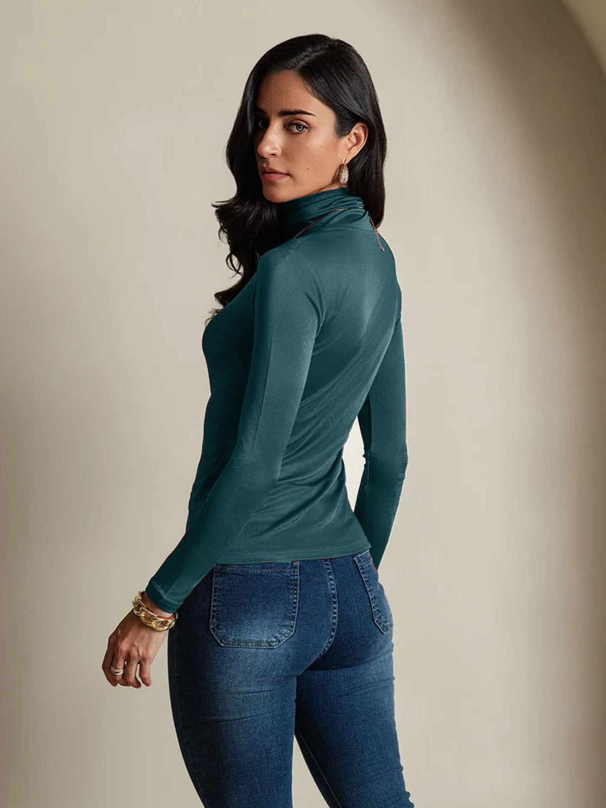 [أخضر غامق] SilkSilky-SA الحرير Womens T-Shirt 002,