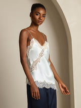 [أزرق فاتح] SilkSilky-SA Spaghetti Strap V Neck كامي 003