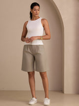 [أبيض] SilkSilky-SA Sleeveless Round Neck كامي 007