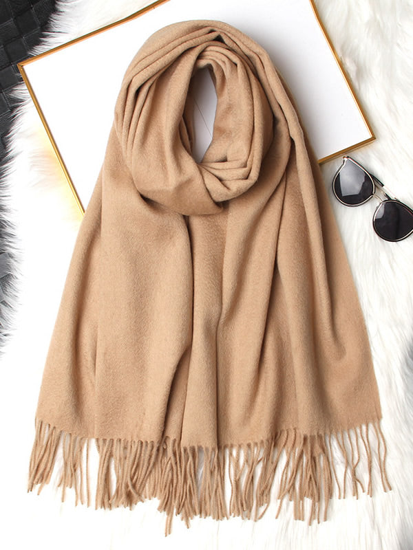[تان (بني فاتح)] SilkSilky-SA صوف Scarf 006
