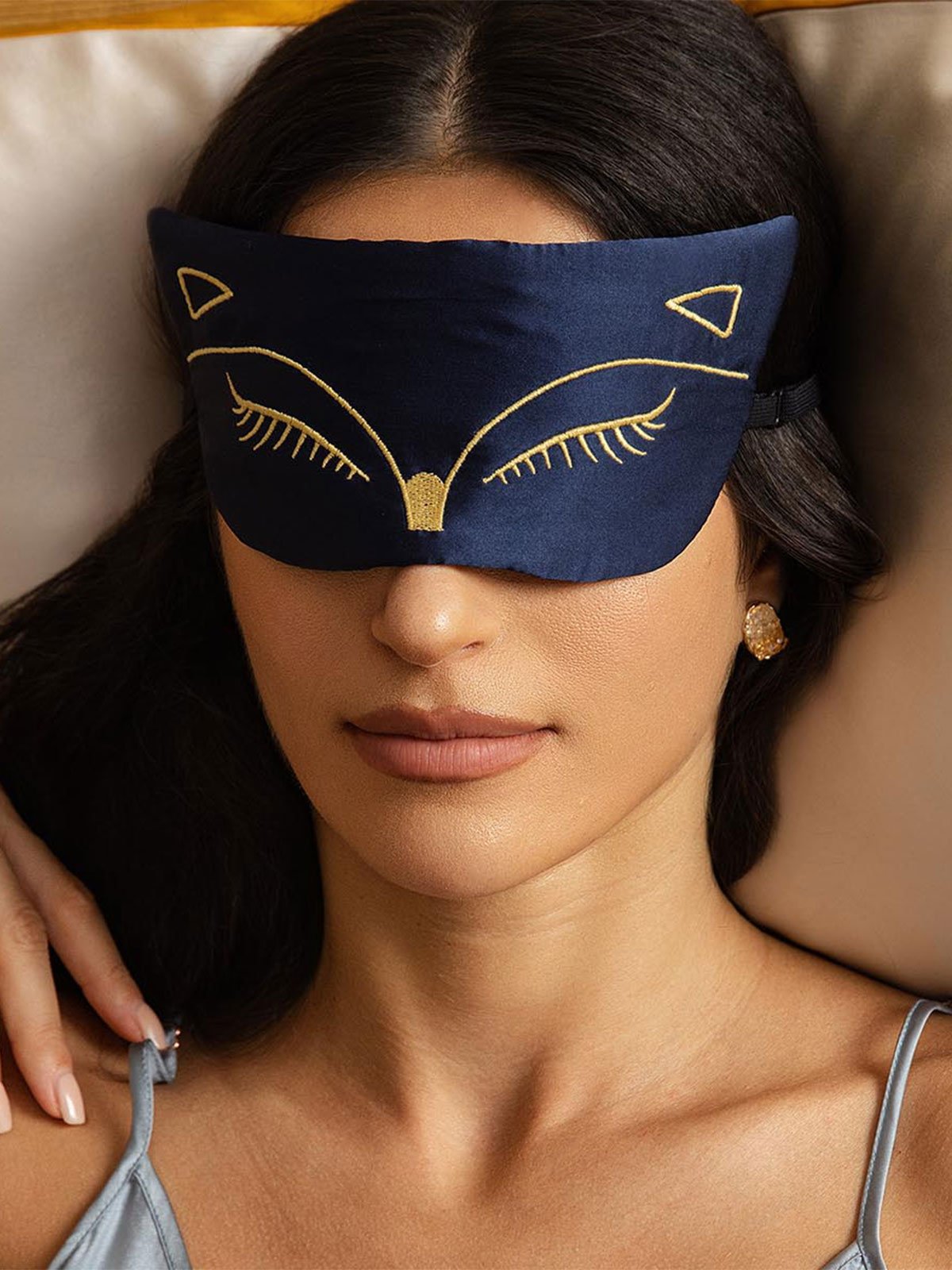[أزرقغامق] SilkSilky-SA الحرير الخالص Eye Mask 003