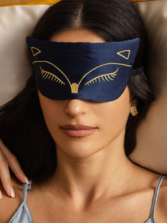 [أزرق غامق] SilkSilky-SA الحرير الخالص Eye Mask 003