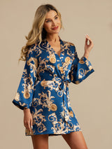 [تنين نيفي] SilkSilky-SA 3/4 Sleeve رداء حمام نسائي 007