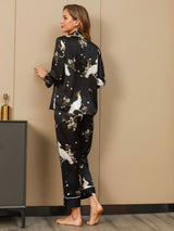 [أسود] SilkSilky-SA الحرير الخالص Womens Pajamas 002