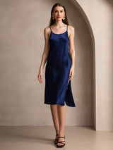 [أزرق غامق] SilkSilky-SA Sleeveless فساتين نسائية 003