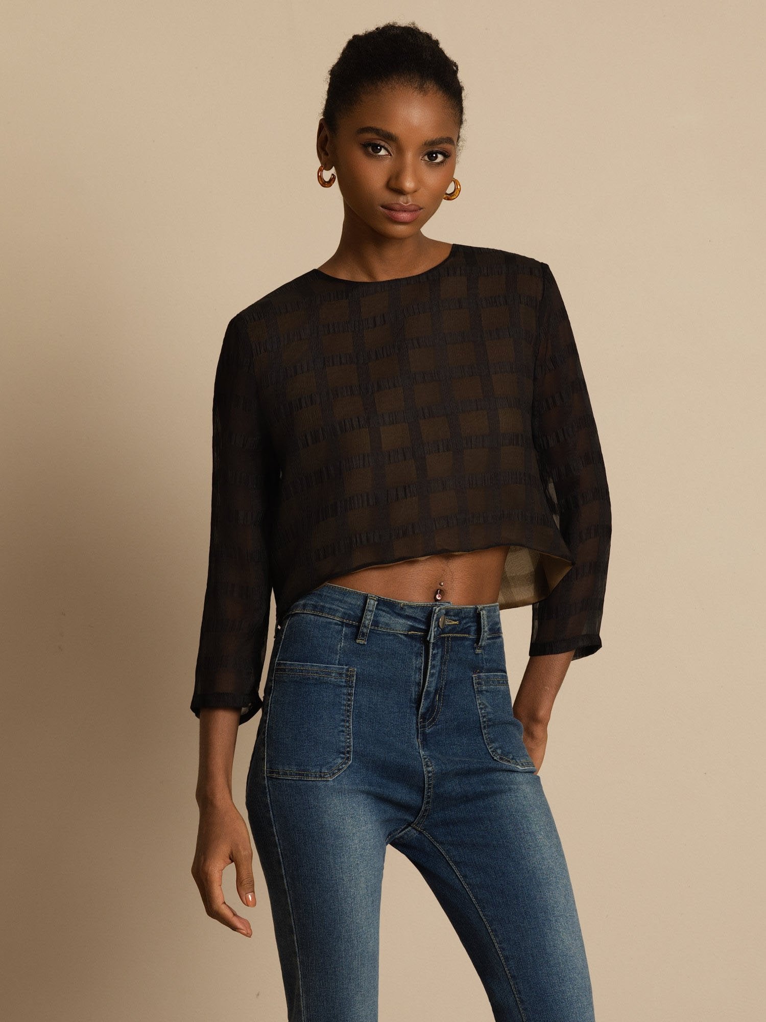 [أسود] SilkSilky-SA Blouse 001