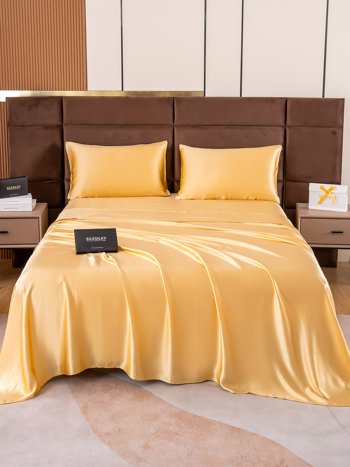 [شامبانيا] SilkSilky-SA 19Momme Pure Silk Bedding Set 002