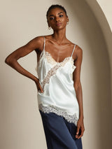 [أزرق فاتح] SilkSilky-SA Spaghetti Strap V Neck كامي 007