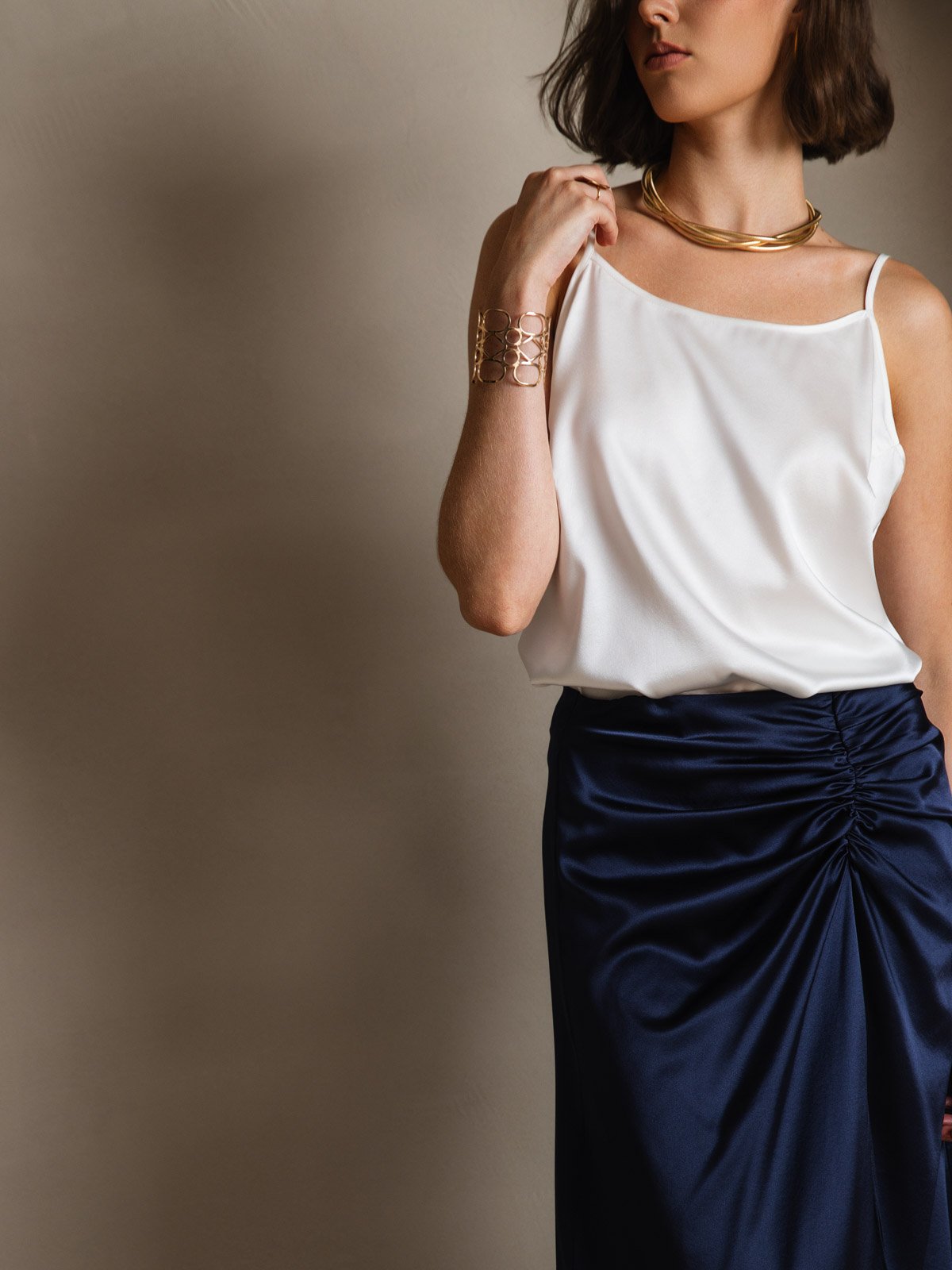 [أبيض] SilkSilky-SA 19Momme الحرير Camisoles 008